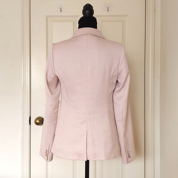 The Limited Cream Color Blazer w/textured fabric, lining, pockets, gold buttons. - Picture 2 of 5